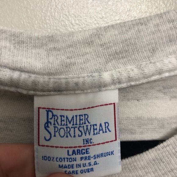 British car show 95 striped shirt gray vtg large - Picture 5 of 6